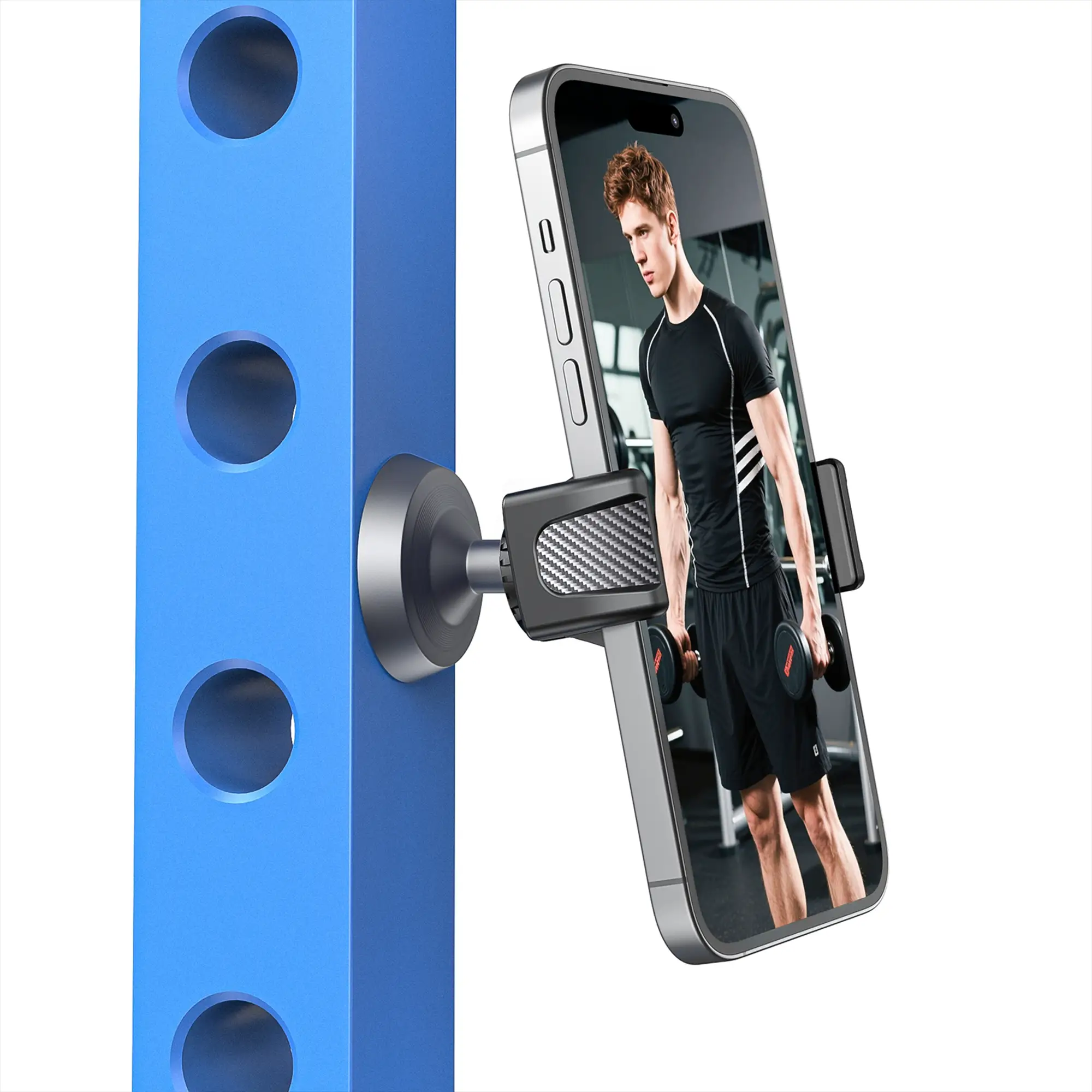 Magnetic Phone Holder Mount, 360 Rotation Phone Magnetic Mount for Gym, Universal Magnet Base Gym Phone Holder for All Cellphones
