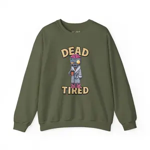 Dead Tired Crewneck Sweatshirt | Unisex Cozy Sweatshirt, Funny Graphic Pullover, Casual Gift for Friends, Halloween Fashion, Relaxed [...]