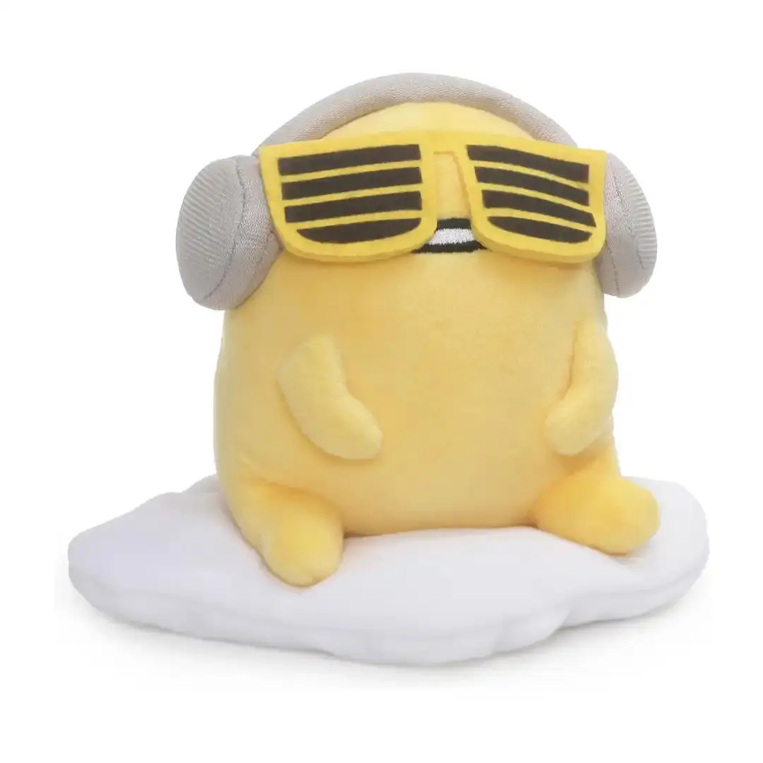 GUND Sanrio Headphone Gudetama The Lazy Egg With Sunglasses 5" Plush Toy