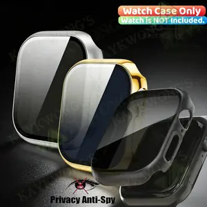 KAYKWONG'S 1 Anti-peep Privacy Cover Watch Case, Watch Protector, Ultra-Thin Full Coverage Hard PC Case, Watch Screen Cover, Fits Series 11/10/9/8/7/6/5/4/se/se2/ultra/ultra 2,40mm/41mm/44mm/45mm/46mm/49mm
