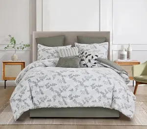 Artistic Home Textiles –9 Piece Oversized Jacquard Comforter Set – 235 GSM Heavy Fill Bedding Set with Bed Skirt, Euro Shams & Decorative Pillows, Extra Large 110" x 96"