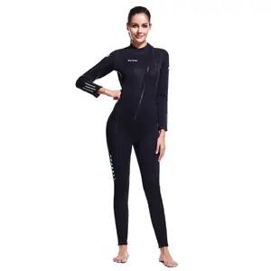 New 3mm wetsuit men's one-piece warm surfing wetsuit women's long-sleeved cold-proof snorkeling winter swimming pants
