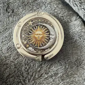 Vintage Sun and Moon Foldable Purse Hook,Womens Bag Purse Hanger,Purse Holder Handbag Hanger Desk Table Bag Hooks for Women Bag, Pursehook