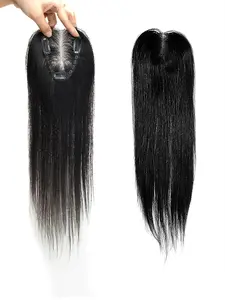 100% Human Hair Wig Topper, Medium Length 16-18 Inches, Lightweight Breathable, Handmade 3x4 Area, Suitable for Women, Glueless Hd Wigs