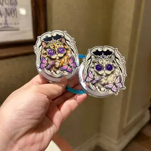 Princess Donut MagSafe Phone Grip – Cute Purple Eyed Kitty Magnetic Pop Socket & Kickstand – Butterfly Gothic Phone Accessory