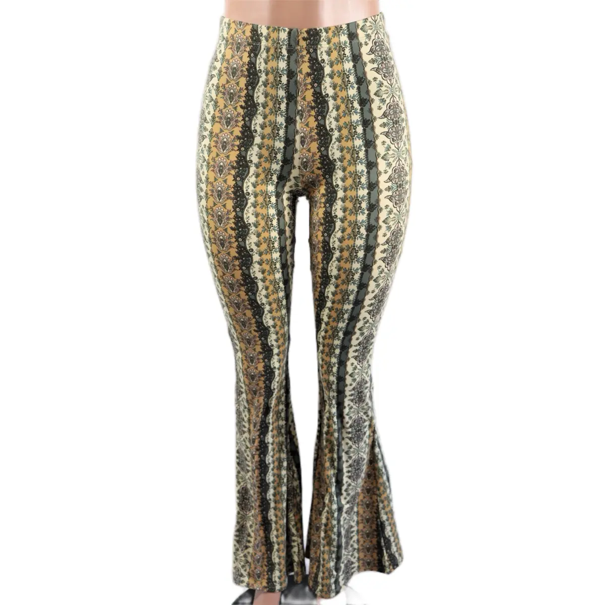 Olive Santana Palazzo Pants forbidden jeans flare slippery pants disco High Waisted