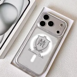 Luxury Fashion M-Massimo Dutti Phone Case for iPhone 17 16 15 14 13 12 11 Pro Max Plus Clear Magnetic Phone Case – Anti-Yellow For MagSafe Slim & Lightweight Precision Cut Camera Protection, Shockproof Scratch-Resistant Transparent Case