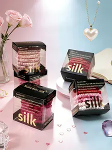 [22 Momme] 6PCS 100% Pure Mulberry Silk Hypoallergenic | Non-Slip Hair Scrunchies, Valentine's Date Essential Hair Scrunchie – Elegant Satin,Soft & Comfortable, Complement Any Outfit, Ponytail Hairstyle, Hair Accessories Set