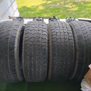 275/60/R20 Chevy 6 Bolt Rims Tires with Lug Nuts Covers Master Craft Tread 20 Inch Steel Gray Silver OBO