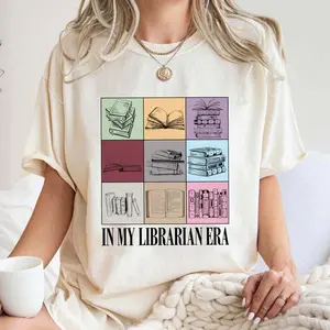 In My Librarian Era Shirt, Retro Librarian Sweatshirt, Funny Librarian Shirt, Gift for Him Her Tops