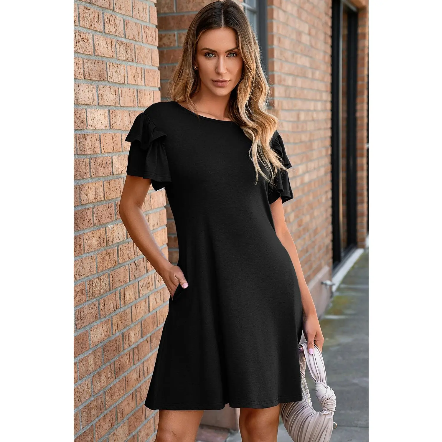 Callie Ruffle Short Sleeve Dress