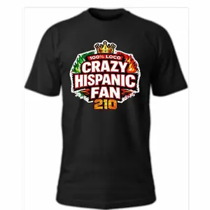 Unisex Crazy Hispanic Fan 210 T-Shirt - 100% Loco Design for Menswear Top, San Antonio Inspired, DTF Print, Comfortable Fit, Streetwear