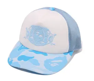 Bape Busy Works Trucker Hat Icy Blue Camo