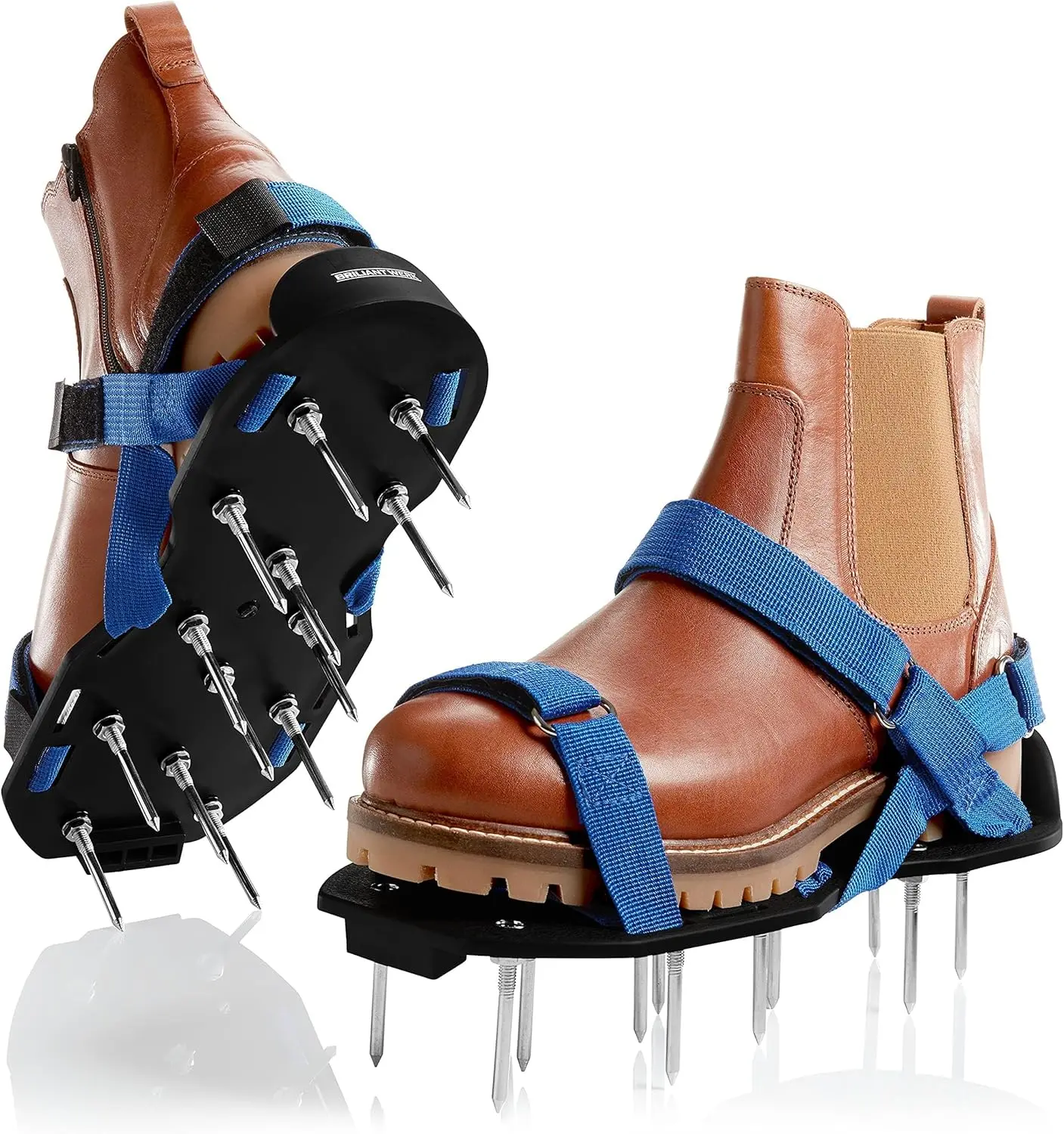 Epoxy Lawn Aerator Shoes with Adjustable Straps, 2 NailLengths Included - Efficient Garden & Hardware Tool forAeration Tasks