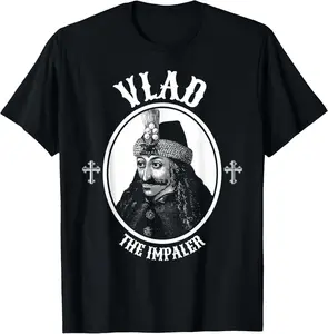 100% Cotton Dracula Vlad The Impaler Undead Goth T-Shirt