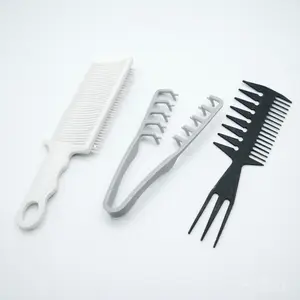 TrimLab Ergonomic Hair Texture Comb Set – 3-Piece Heatless Styling Tool for Natural Volume & Messy Hairstyles, Lightweight ABS Plastic, Professional Barber Use