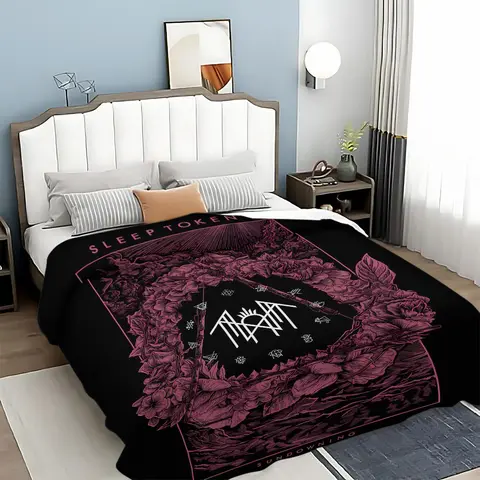 Sleep Token Pattern Blanket, Soft Warm Throw Blanket, Air-conditioned Room Blanket, Warm Nap Blanket for Home Office Travel