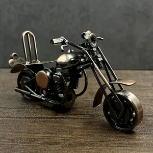 Vintage iron motorcycle model decorations - Chrome-plated, detailed miniature models with realistic wheels and handlebars - perfect for home decorators and collectors - ideal gifts for Valentine's Day, Thanksgiving Day, Mother's Day/Father's Day, and grad