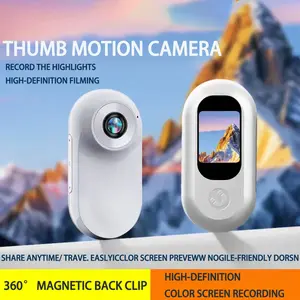 Tiny Thumb Wearable Action Cam - 1080p CCD Portable Vlogging Camera with Button, Clip, Magnetic Mount, USB, Micro SD Recording, Live View, Hands-Free POV for Skiing, Bike Cycling (Father's Day Gift)