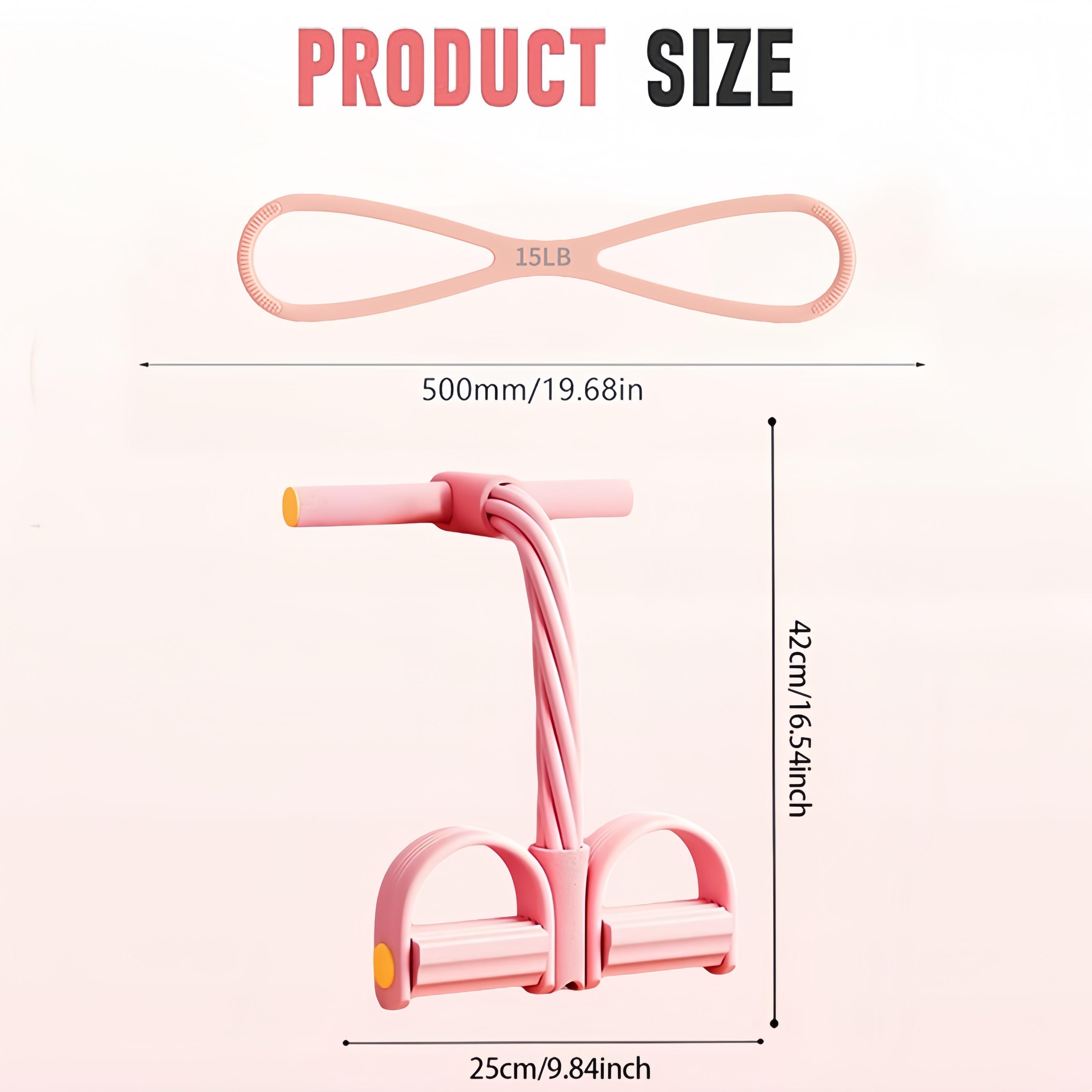 2-in-1 Women Home Fitness Kit: Figure 8 Yoga Puller & 6-Strand Abdominal Crunch Assist, Full Body Workout for Shoulders Back Core Legs, Home Gym Exercise for Core & Full Body