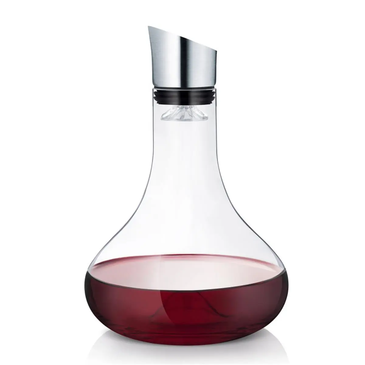 212 MAIN Blomus Matt Stainless Steel Decanter Carafe - 1.5L Glass Body, Built-in Filter, Aeration Feature, Drip-Free Spout, Kitchen & Bar Wine Utensils