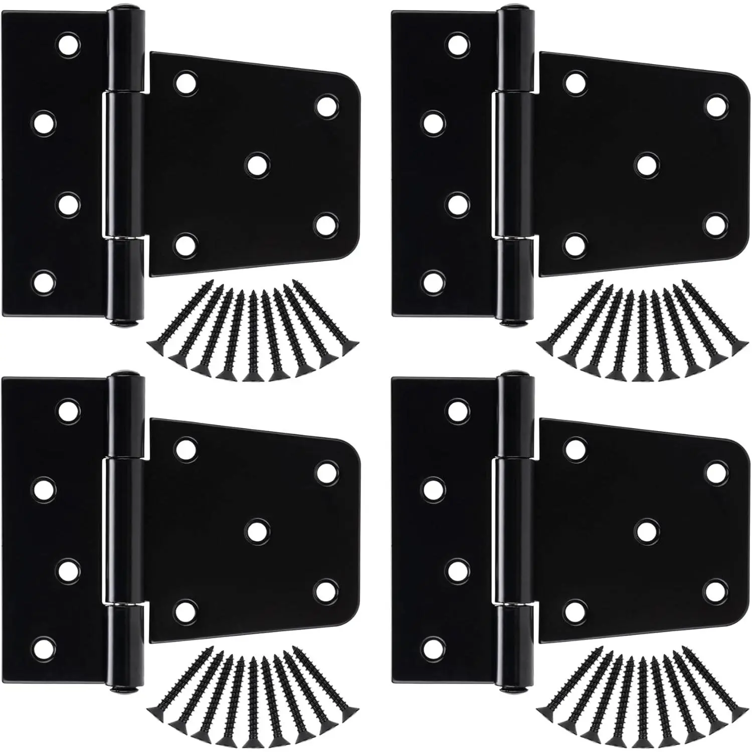 3.5 inch Heavy Duty Gate Hinges Fence Door Hinges Durable Gate Strap Hinge for Indoor Outdoor, Gate Hardware Kit for Shed, Wooden Fences, Vinyl Fence Gate, Barn Door, Garage, 4 Pack