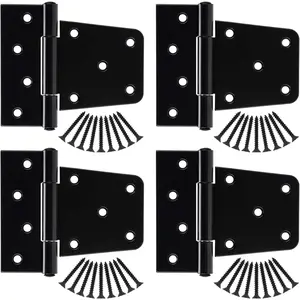 3.5 inch Heavy Duty Gate Hinges Fence Door Hinges Durable Gate Strap Hinge for Indoor Outdoor, Gate Hardware Kit for Shed, Wooden Fences, Vinyl Fence Gate, Barn Door, Garage, 4 Pack