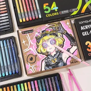 Large Capacity Acrylic Diary Pen Gift Set, 36/54/72/90 Colors Gel Pens, Ideal for Kids Drawing, Student DIY, Creative Crafts Art Crafting Kit