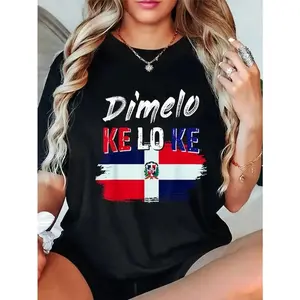 100% cotton Dimelo Ke Lo Ke Dominican Republic Flag T-Shirt casual Fashion graphic tees women women graphic shirts