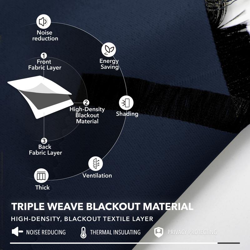 Back Tab and Rod Pocket Plain Curtains 2 panels — Deconovo Thermal Insulated Room Darkening Curtains Back Tab and Rod Pocket Plain Curtains 2 panels — Deconovo Thermal Insulated Room Darkening Curtains