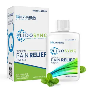 LIDOSYNC Topical Pain Relief Cream with 4% Lidocaine & 1% Menthol - Max Strength OTC Solution, 2.7 oz (76.5 g)