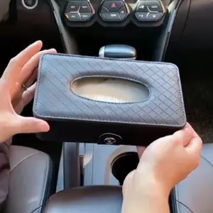 1pc Faux Leather Sun Visor Tissue Organizer Car Storage Organizer - Convenient Car Interior Supplies and Accessories
