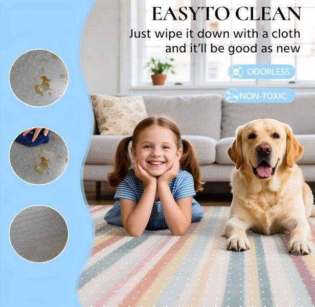 Clear Office Chair Mat for Carpet, 36x48 Inch Studded Carpet Protector Gasket, Heavy Duty Anti-Slip Floor Mat with Lip, Easy Glide for Low Pile Carpet, Home Office