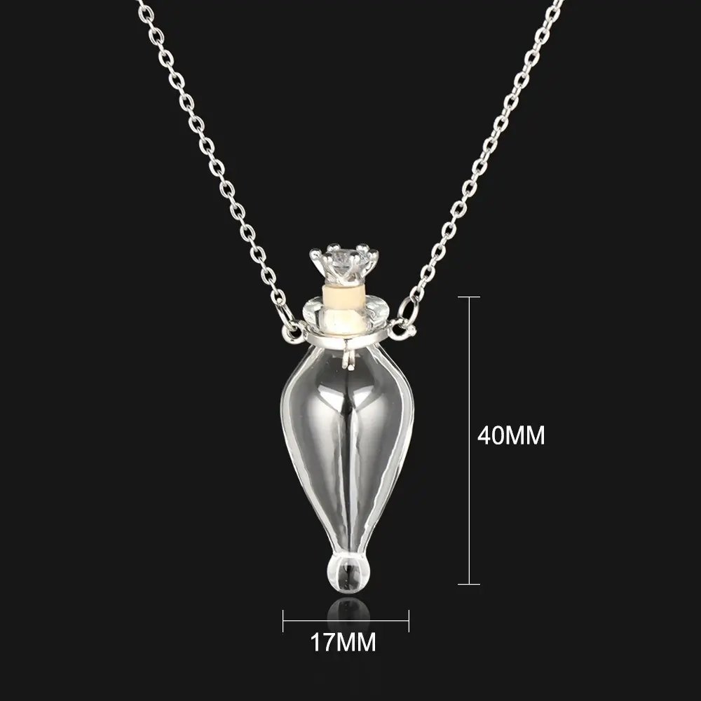 Transparent Water Drop Glass Necklace (C