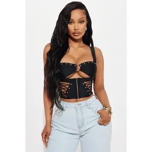 Attention On Me Corset Top - Black