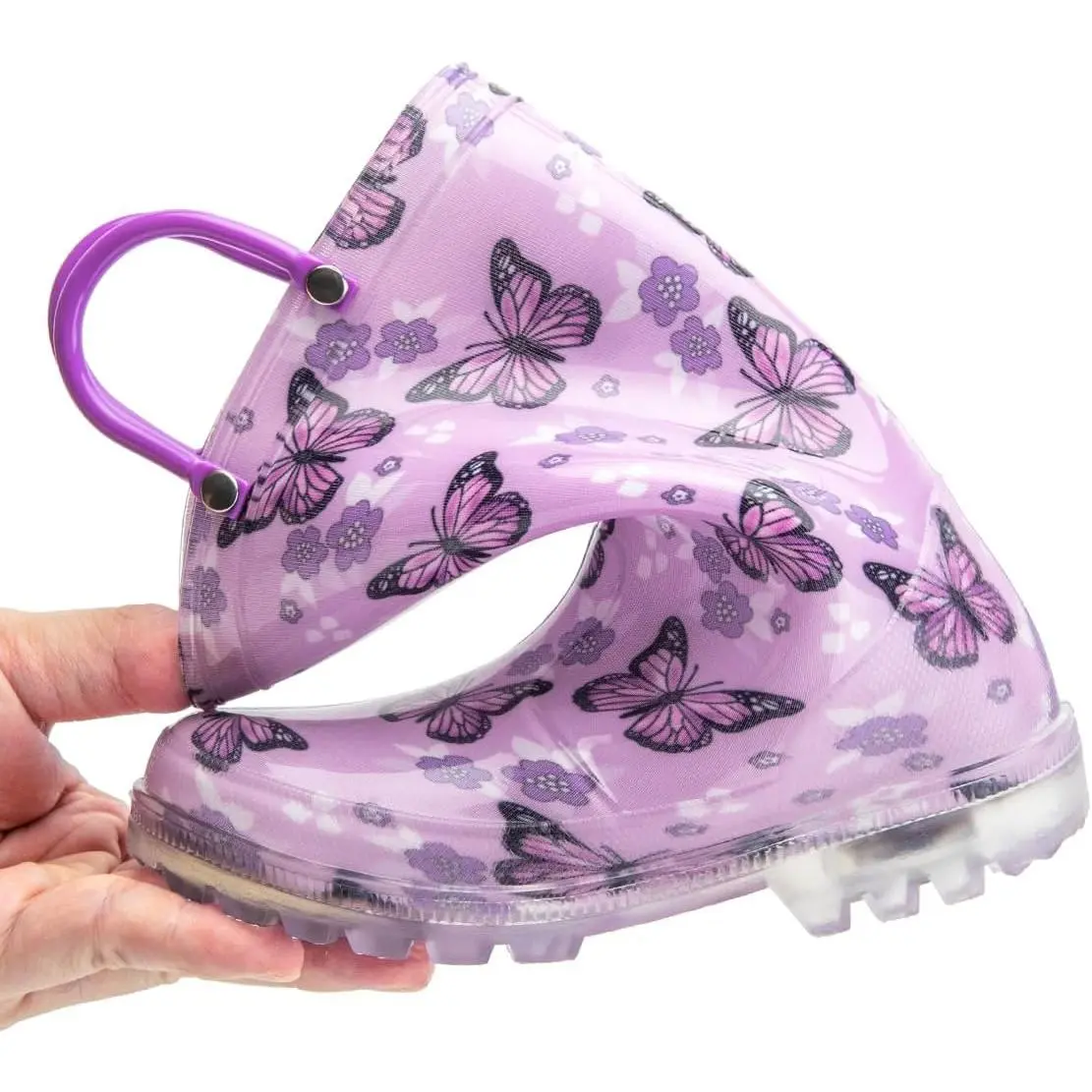 HugRain Light-Up Rain Boots for Little Kids, Animal-Design, Round Toe, Rain Protection, Light-Up Soles, Outdoor Wear