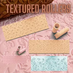 Textured Rollers, PRV, Emboss, Deboss - Bakeware Classic Handles Pin Post baking techniques fondant tools Rolling Utensils Shaped
