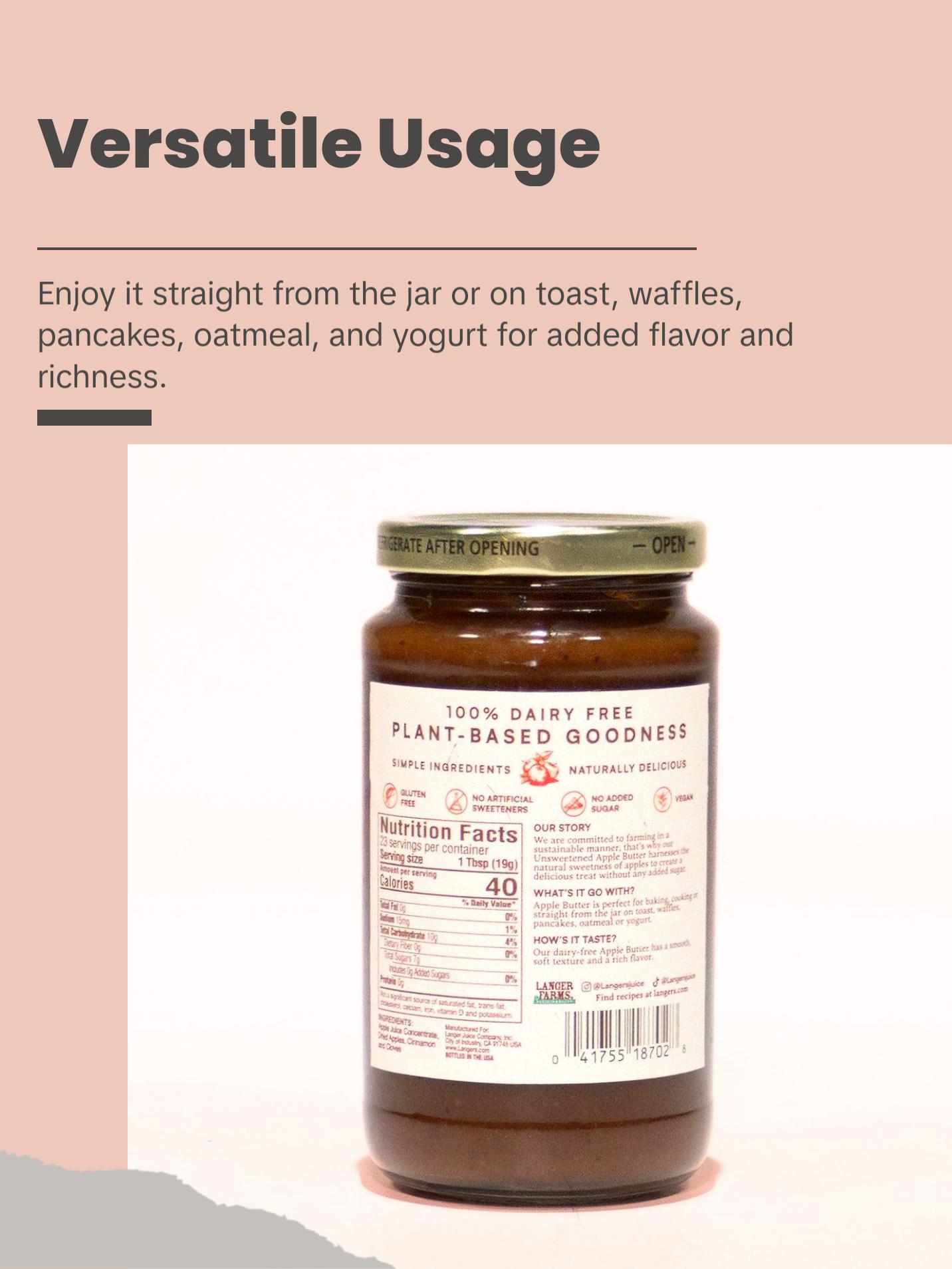 Apple Butter - Plant Based Spread Made with 4 Wholesome Ingredients