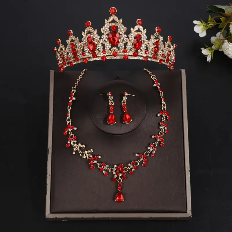 Red Crown+Necklace+Earring Needles