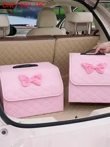 Foldable Car Trunk Storage Box, Bow Design Multifunctional Car Organizer for Women and Girls, Valentine's Day Gift, Car Storage Organizers, Car Organization Supplies