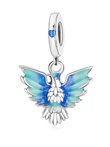 Silver Color Bird Bead Pendant Necklace for Women, Daily Wear Jewelry Gift, Handmade Charm Accessory, Perfect for Bracelets