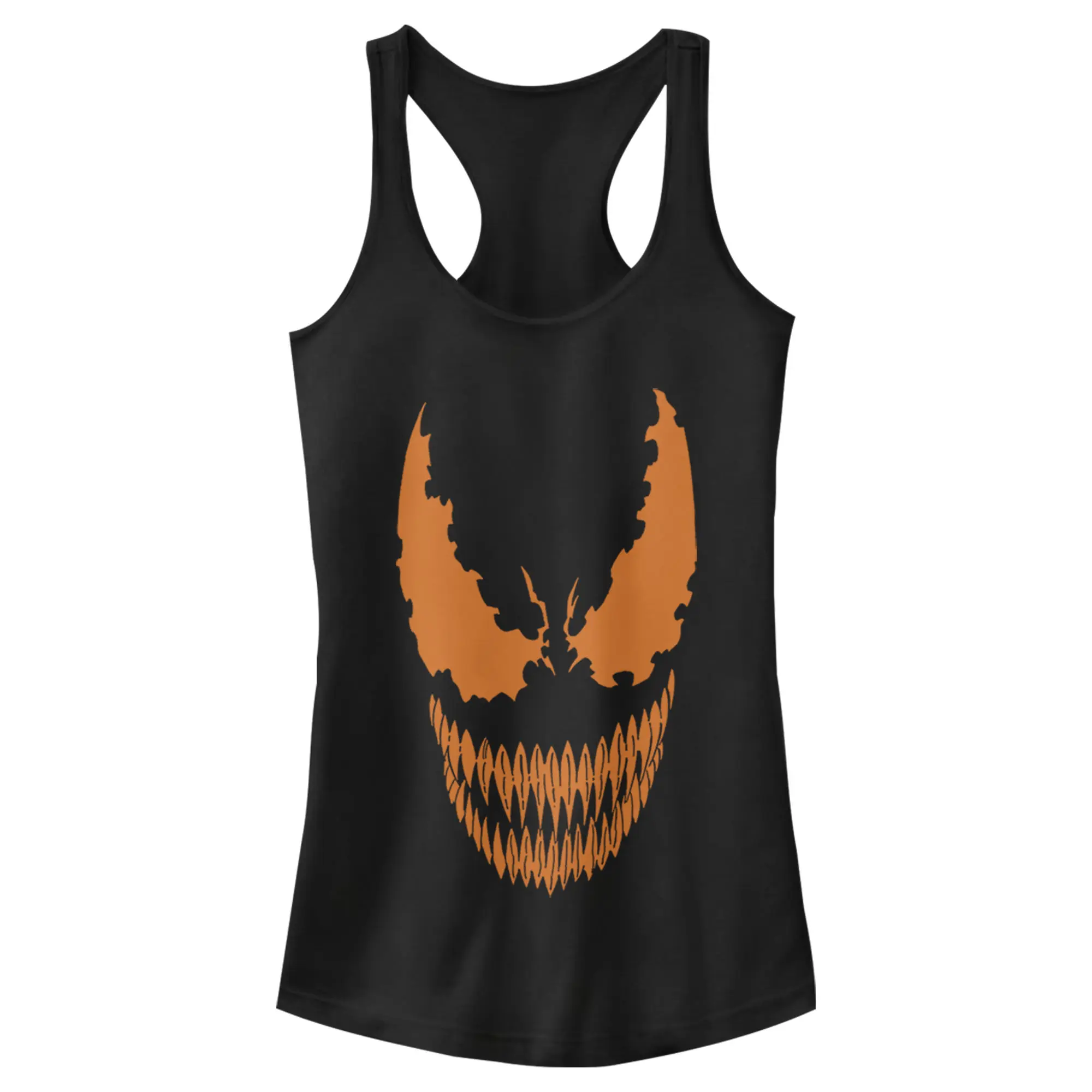 Juniors Womens Marvel Halloween Venom Scary Face Costume Racerback Tank Top