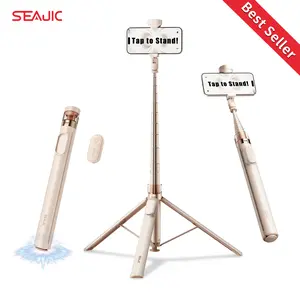 SEAJIC Automatic Tripod for iPhone 66" Phone Tripod Selfie Stick for Cell Phone Multifunctional Tripod Stand with Remote for Video Recording diu diu stick Cellphone Smartphone mini microphone controller Camera Accessories Travel Gadgets