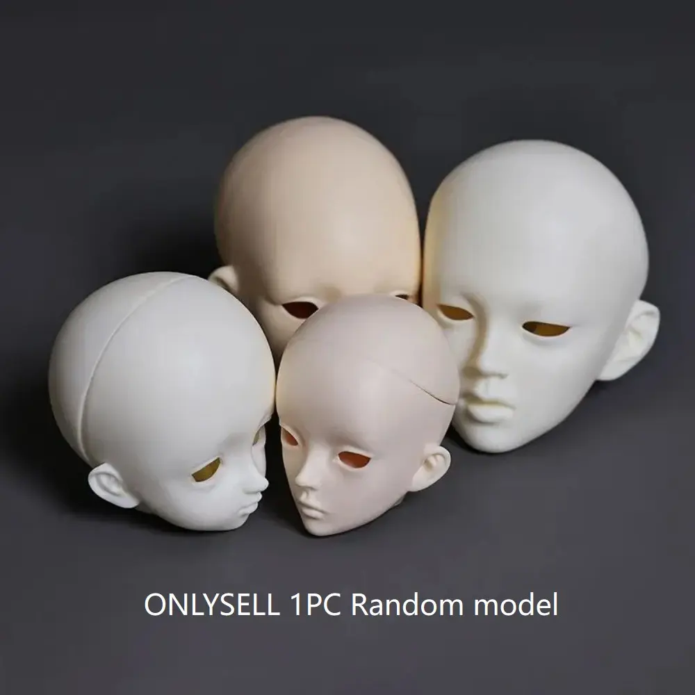 Bjd Doll Head and Face Practice, Beauty Doll Head, Random Proportions 1/3, 1/4, 1/6, Uncolored Makeup Practice, Resin Doll for Head Artist