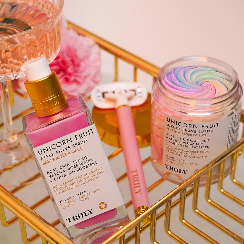 Unicorn Fruit After Shave Serum – Firming & Brightening Post-Shave Treatment with Matcha, Acai & Vegan Collagen Boosters – Improves Elasticity and Soothes Redness – Promotes Firmer, Smoother Skin – Gentle on Sensitive Areas – Sweet Cotton Candy Scent