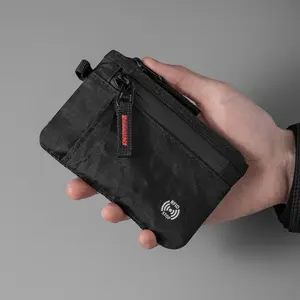 RFID Blocking Mini Wallet, Anti-Theft Credit Card Holder, Waterproof Fabric Coin & Key Pouch, Slim EDC Zipper Pouch for Men & Women