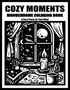The Cozy Moments Monochrome: A Hygge Coloring Book for Adults & Teens – Cozy Escapes & Relaxing Designs for Calm, Comfort & Stress Relief (The Cozy Monochrome Series), Paperback