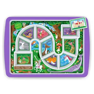 DINNER WINNER Enchanted Forest Game Plate - Gamified Mealtime Solution for Picky Eaters, Reward-Based Feeding Tray for Kids