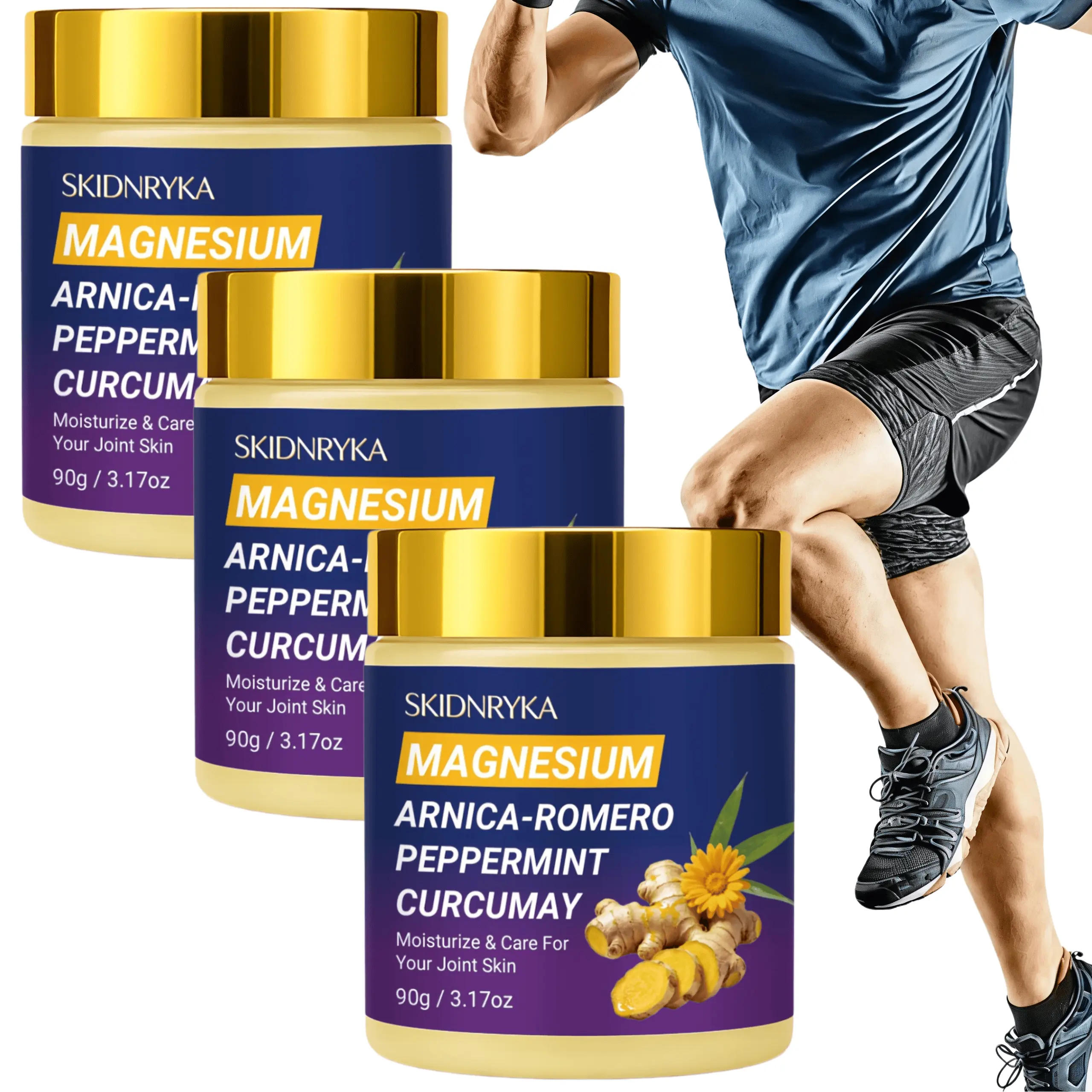 Skidnryka Turmeric Magnesium Cream - Moisturizing Body Lotion with Hyaluronic Acid & Lavender Extracts, Gentle Soothing Daily Joint Skin Care Moisturizer