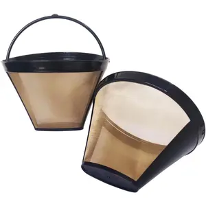 2 count  Coffee Filter Basket, No.4 Cone Coffee Maker Filters, for Ninja and Cuisinart Coffee Maker Machines Brewers Filter Replacement
